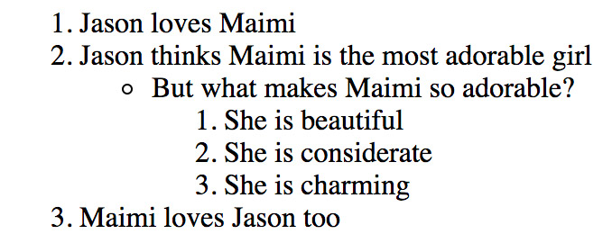 有序列表嵌套无序列表效果图